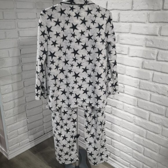 Charmour Ladies Size XL Light Grey with Dark Grey Stars 2 Piece PJ's - Picture 2 of 13